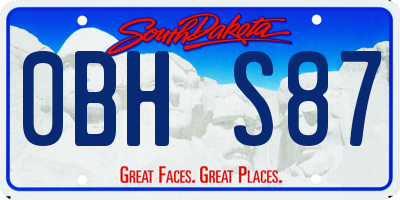 SD license plate 0BHS87