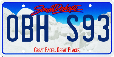 SD license plate 0BHS93