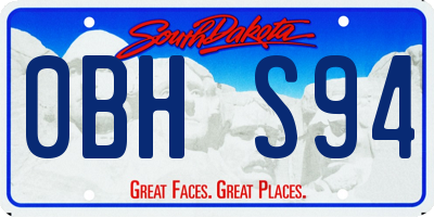SD license plate 0BHS94