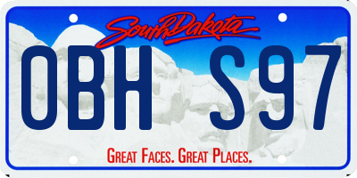 SD license plate 0BHS97