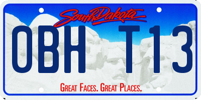 SD license plate 0BHT13