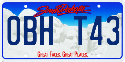 SD license plate 0BHT43
