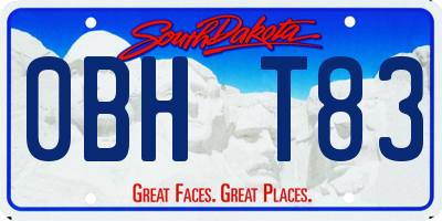SD license plate 0BHT83