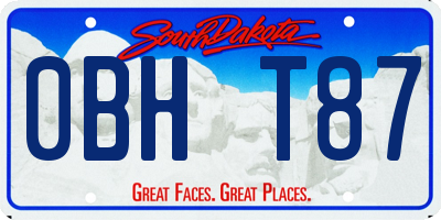 SD license plate 0BHT87