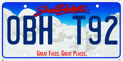 SD license plate 0BHT92