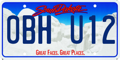 SD license plate 0BHU12