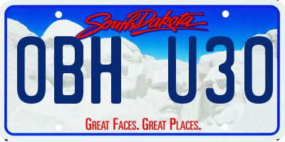 SD license plate 0BHU30