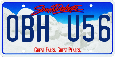 SD license plate 0BHU56