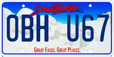 SD license plate 0BHU67