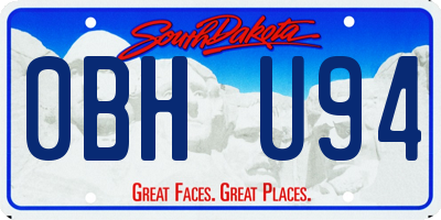 SD license plate 0BHU94