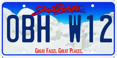 SD license plate 0BHW12