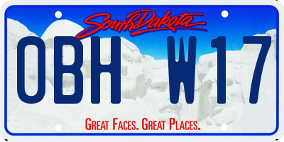 SD license plate 0BHW17