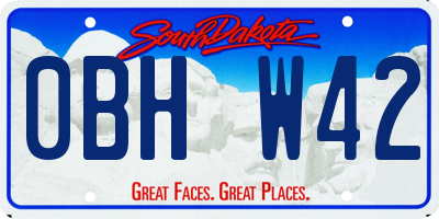 SD license plate 0BHW42