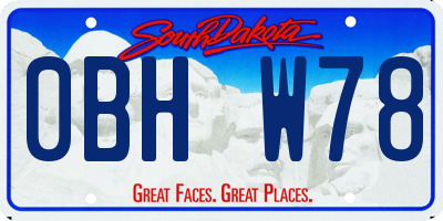 SD license plate 0BHW78