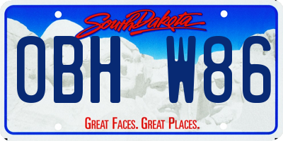 SD license plate 0BHW86