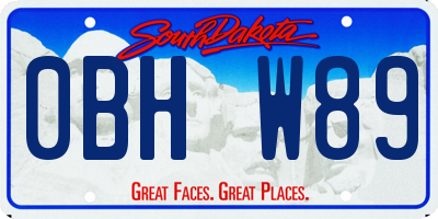 SD license plate 0BHW89
