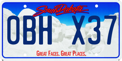 SD license plate 0BHX37