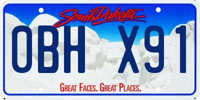 SD license plate 0BHX91