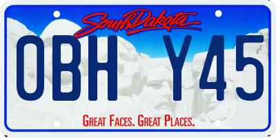 SD license plate 0BHY45