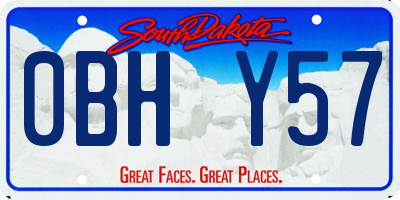 SD license plate 0BHY57