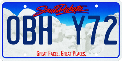 SD license plate 0BHY72