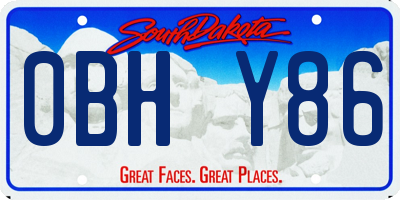 SD license plate 0BHY86