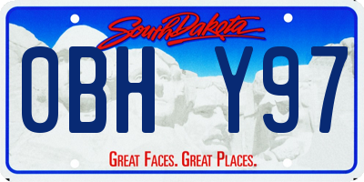 SD license plate 0BHY97