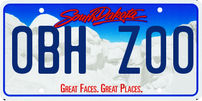 SD license plate 0BHZ00