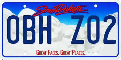 SD license plate 0BHZ02