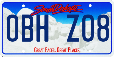 SD license plate 0BHZ08