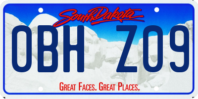 SD license plate 0BHZ09