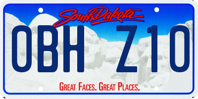 SD license plate 0BHZ10