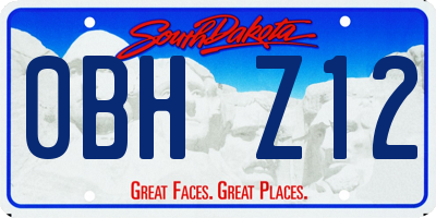 SD license plate 0BHZ12