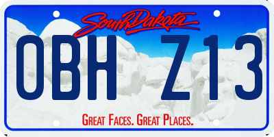 SD license plate 0BHZ13