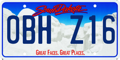 SD license plate 0BHZ16