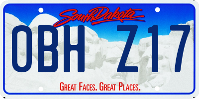 SD license plate 0BHZ17