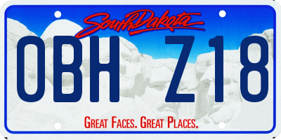 SD license plate 0BHZ18