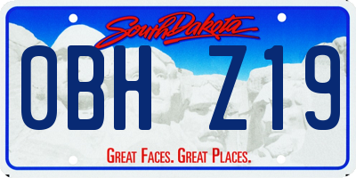 SD license plate 0BHZ19
