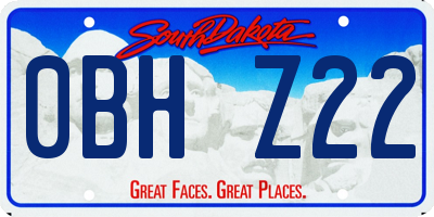 SD license plate 0BHZ22