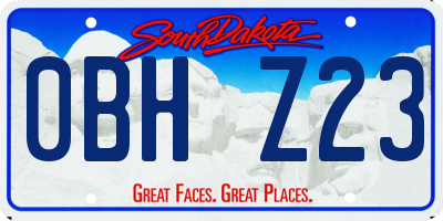 SD license plate 0BHZ23