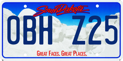 SD license plate 0BHZ25