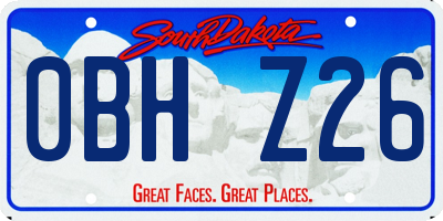 SD license plate 0BHZ26