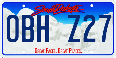SD license plate 0BHZ27