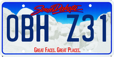 SD license plate 0BHZ31