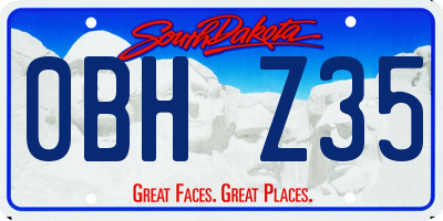 SD license plate 0BHZ35