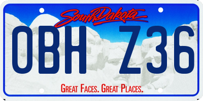 SD license plate 0BHZ36
