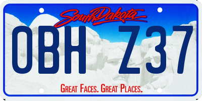 SD license plate 0BHZ37