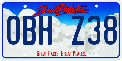 SD license plate 0BHZ38