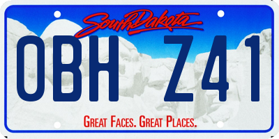 SD license plate 0BHZ41