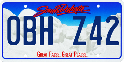 SD license plate 0BHZ42